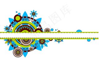 清雅小鸟花卉纹饰矢量素材-1