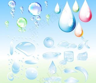 水珠水泡水滴矢量素材图片