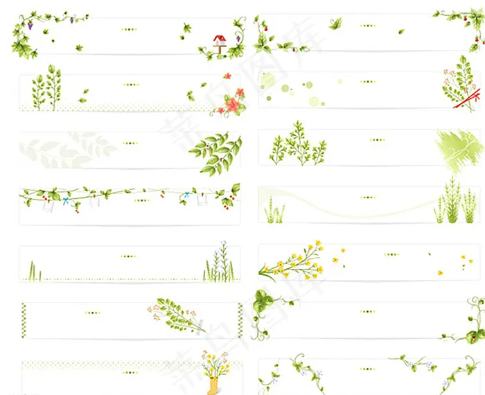 绿色花纹图片ai矢量模版下载
