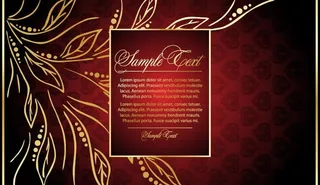 手绘金色树叶欧式花纹底纹图片