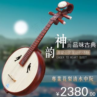 专业花梨清水中阮图