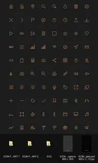 80 stroke icons P...