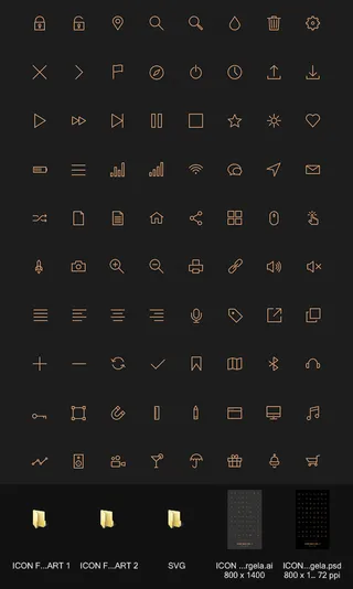 80 stroke icons P...