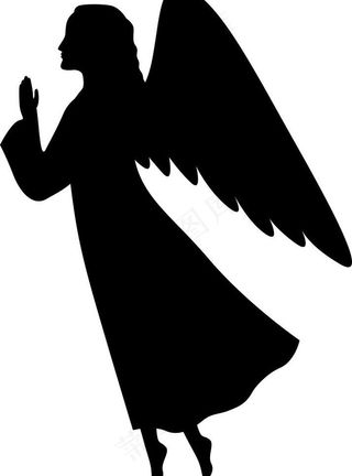 天使剪影图片