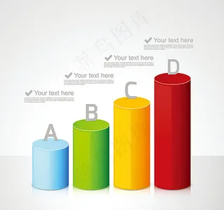 彩色圆柱图表设计