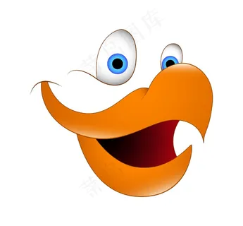 卡通鸡快乐的脸