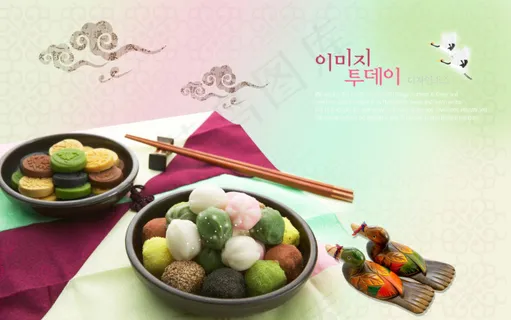 彩色汤圆和甜品 彩色汤圆和甜品