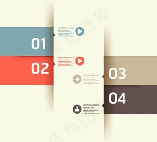 彩色数字标签矢量二