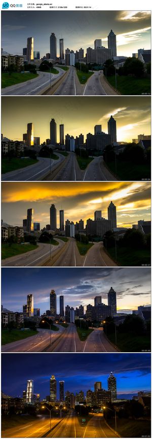 城市道路车流延时拍摄夜幕降临高清视...