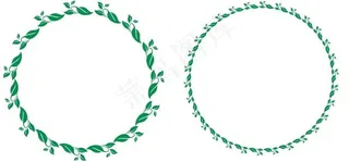绿色叶子花纹图片