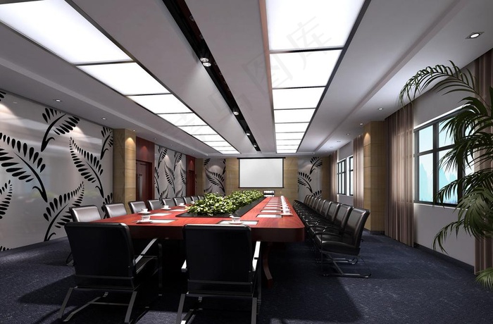 室内设计公司会议室设计效果图制作图...