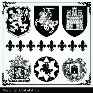 复古欧式狮子剪影武士马矢量素材