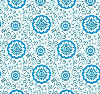 矢量青花瓷纹