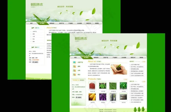绿色网站图片psd模版下载
