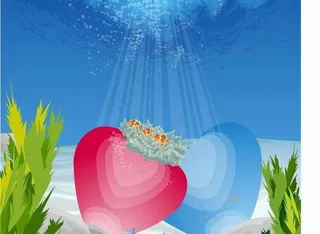 情人节素材海洋之心矢量图