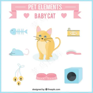 可爱卡通矢量猫