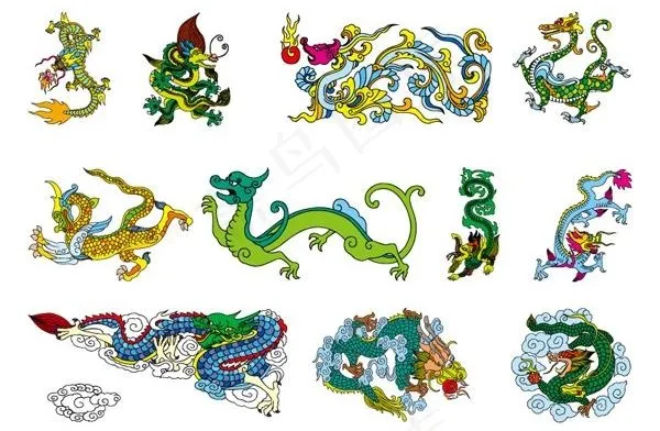 中国古代龙纹矢量素材09ai矢量模版下载