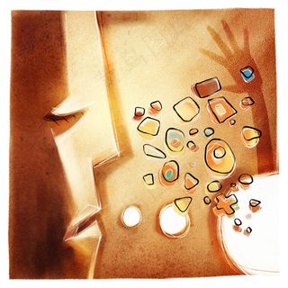 吃糖的人物油画写生