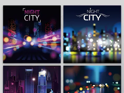 现代城市弥红霓虹灯梦幻eps矢量背... 现代城市弥红霓虹灯梦幻eps矢量背...