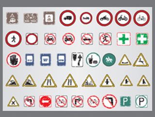 01岁的交通标志图标矢量