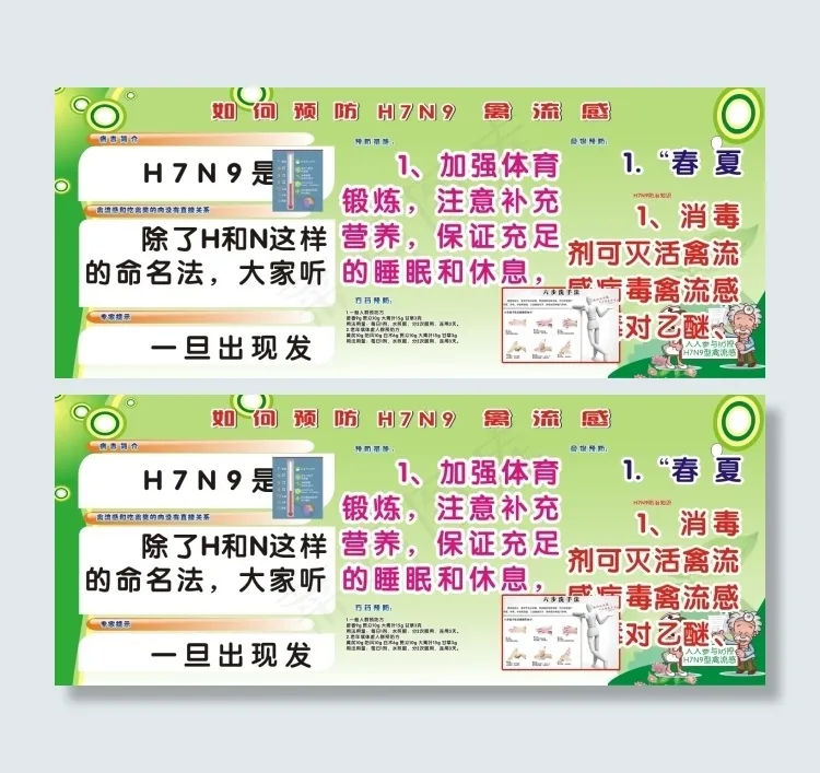 高校禽流感板报CDRcdr矢量模版下载