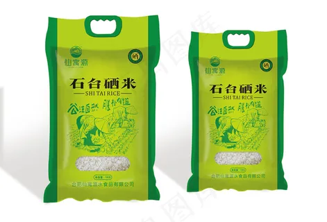 大米包装袋设计矢量