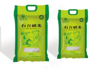 大米包装袋设计矢量