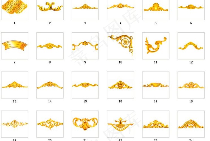 很多精美金属欧式花边合集图片(1500X366(DPI:72))psd模版下载
