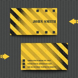 黄色条纹名片背景矢量素材