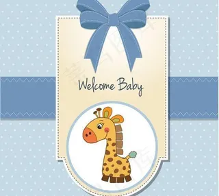 可爱婴儿卡通插画背景图片