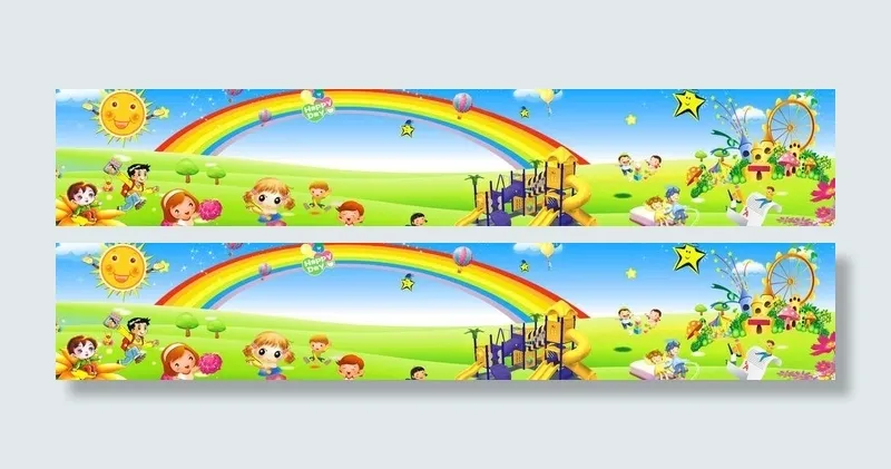 幼儿园墙画图片cdr矢量模版下载