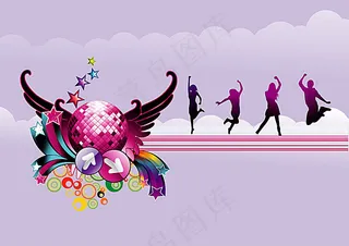 性感美女剪影与翅膀