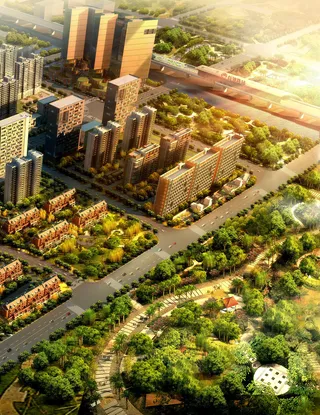 高档小区鸟瞰图图片