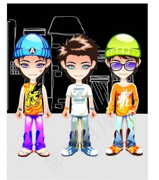 卡通男孩形象设计图