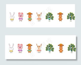 卡通萌宠矢量动物立牌图片