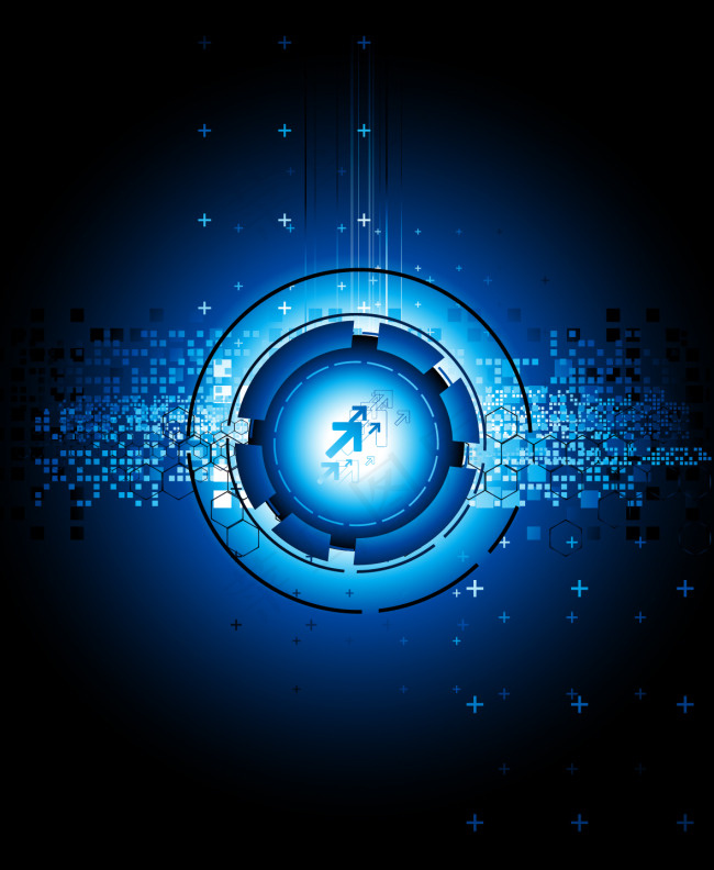 蓝色圆形科技背景
