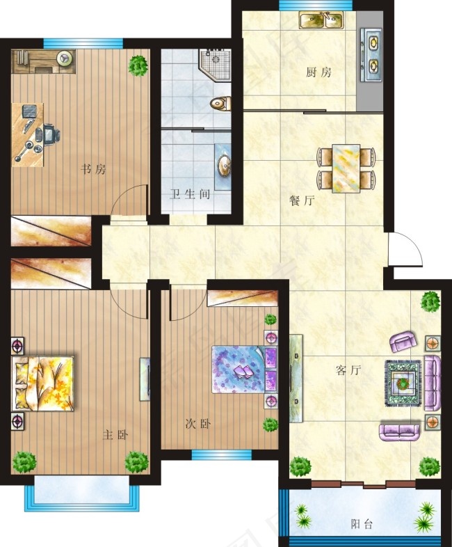 室内平面效果图