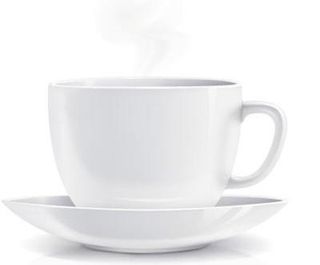 逼真白色咖啡杯矢量素材