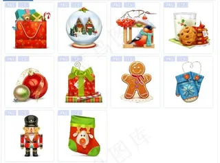 可爱圣诞设计图标下载