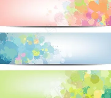 喷溅墨迹横幅旗帜矢量图 AI