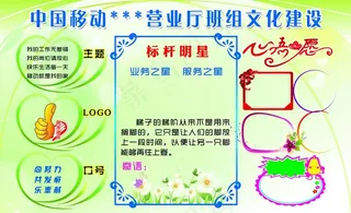 移动公司班组文化展板图片
