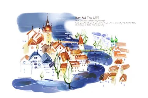 复古旅游城市群素材