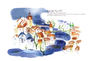 复古旅游城市群素材