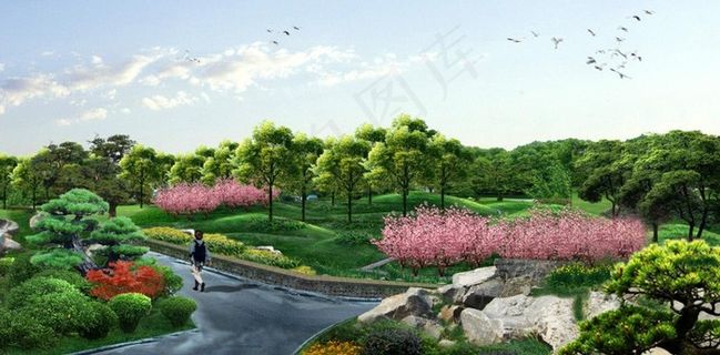 公园psd分层图片