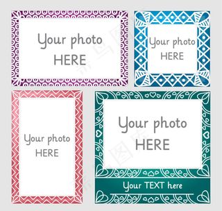 具有抽象画的装饰性框架的包装