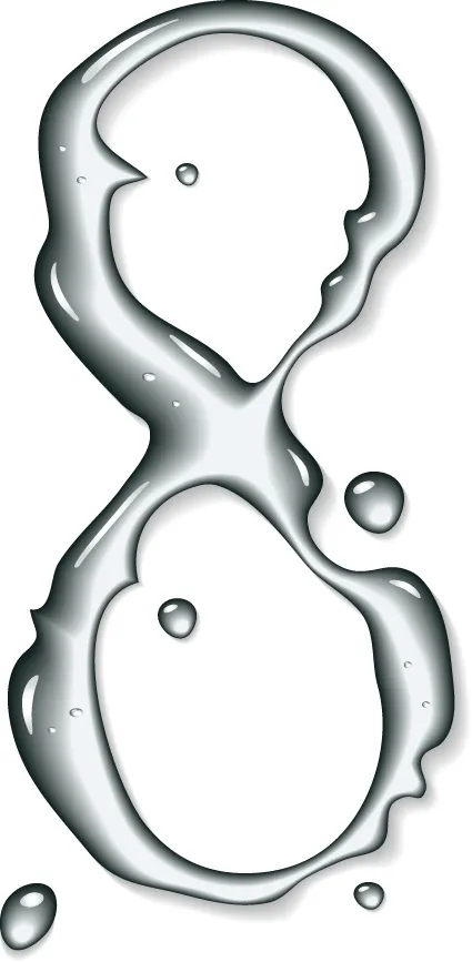 组数字水设计元素矢量图04eps,ai矢量模版下载