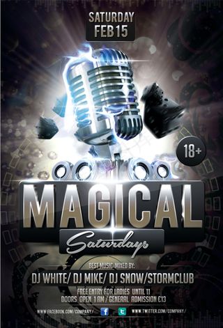 黑色酷炫麦克风 KTV 海报