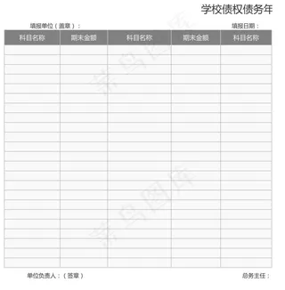 学校债权债务年终明细表