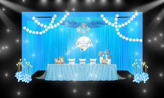 蓝色地中海婚礼签到区