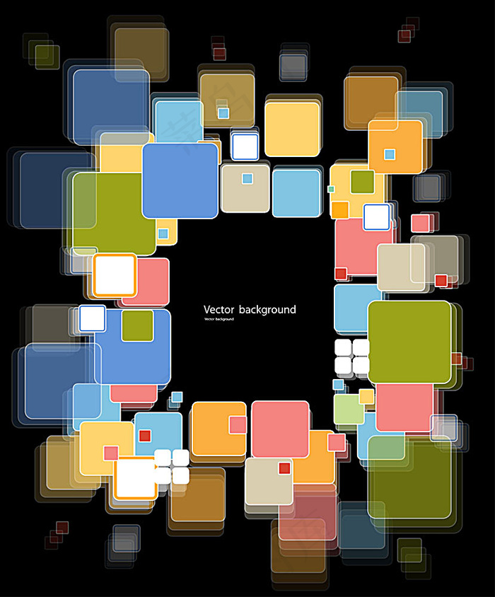 五颜六色的圆角方形背景素材